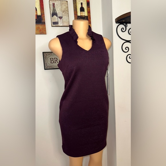 NWT SPARKLY CALVIN KLEIN DRESS SIZE 8P ELEGANT LOOKING WITH NECK SURROUNDING - Picture 4 of 16